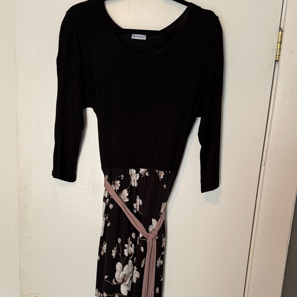 Black and Floral Maxi Dress